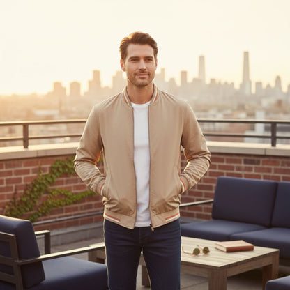Balmoral Men's Bomber Jacket Slim Fit Zip Up
