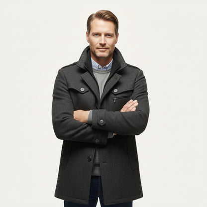 Men's Wool Blend Winter Coat Smart Casual