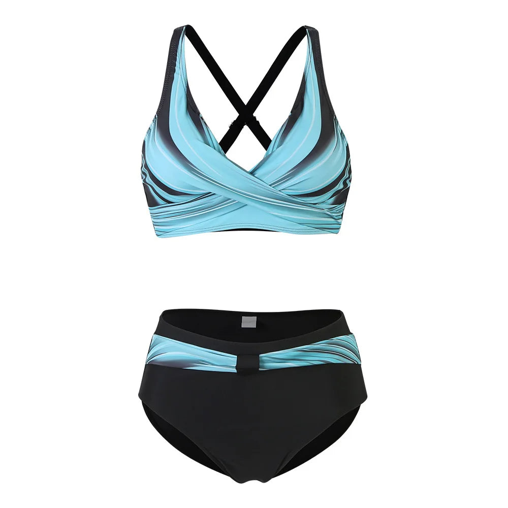 Women's High Waisted Bikini Set Printed