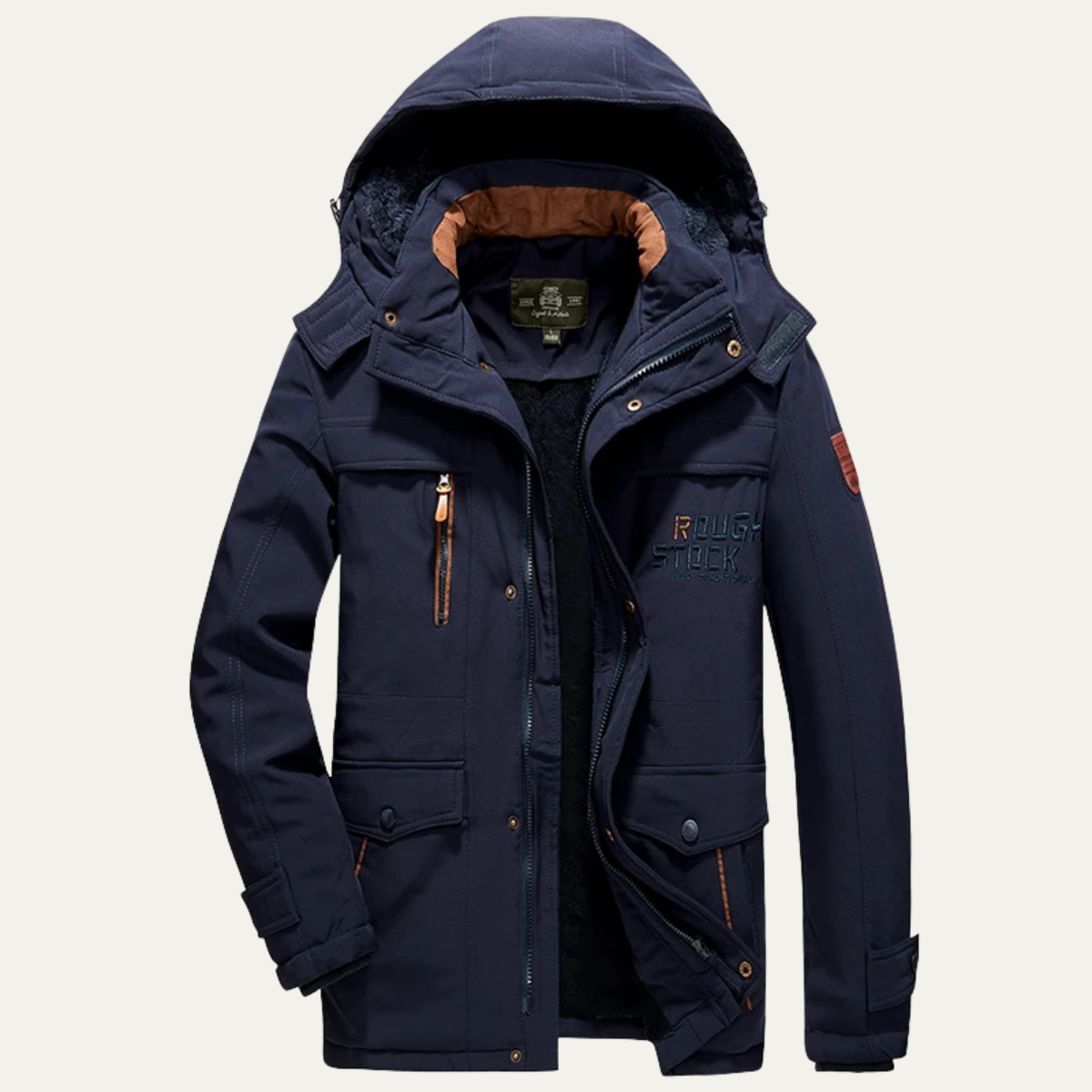 Men's Thick Hooded Parka Coat Fur Lined Warm