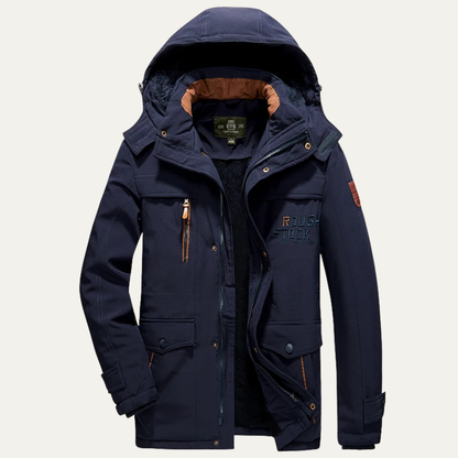 Men's Thick Hooded Parka Coat Fur Lined Warm