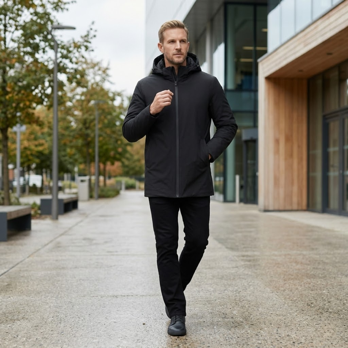 Men's Modern Fit Hooded Jacket