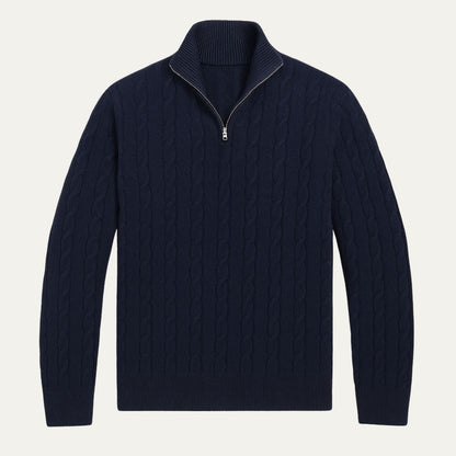 St. Moritz Men's Cable Knit Zip Sweater - VibreMode
