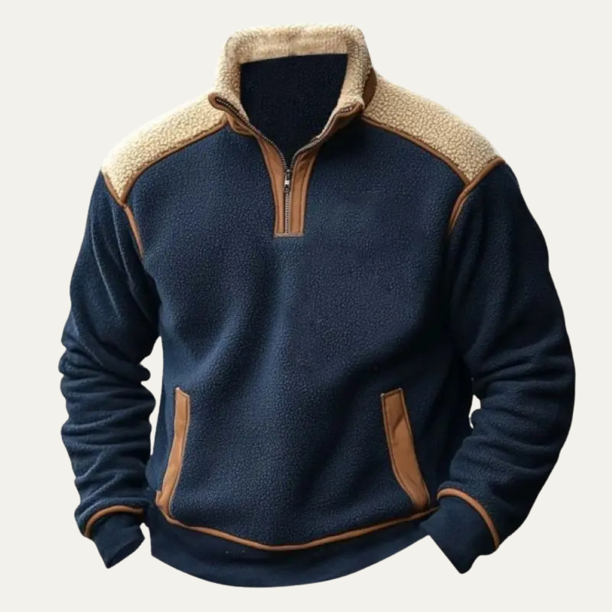 Men's Colorblock Half Zip Fleece Sweater