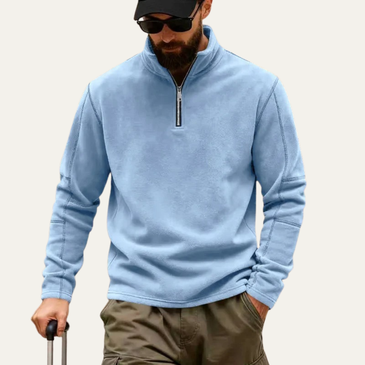 Men's Fleece Quarter Zip Sweater Warm