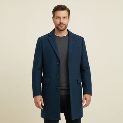 Men's Wool Blend Overcoat Single Breasted