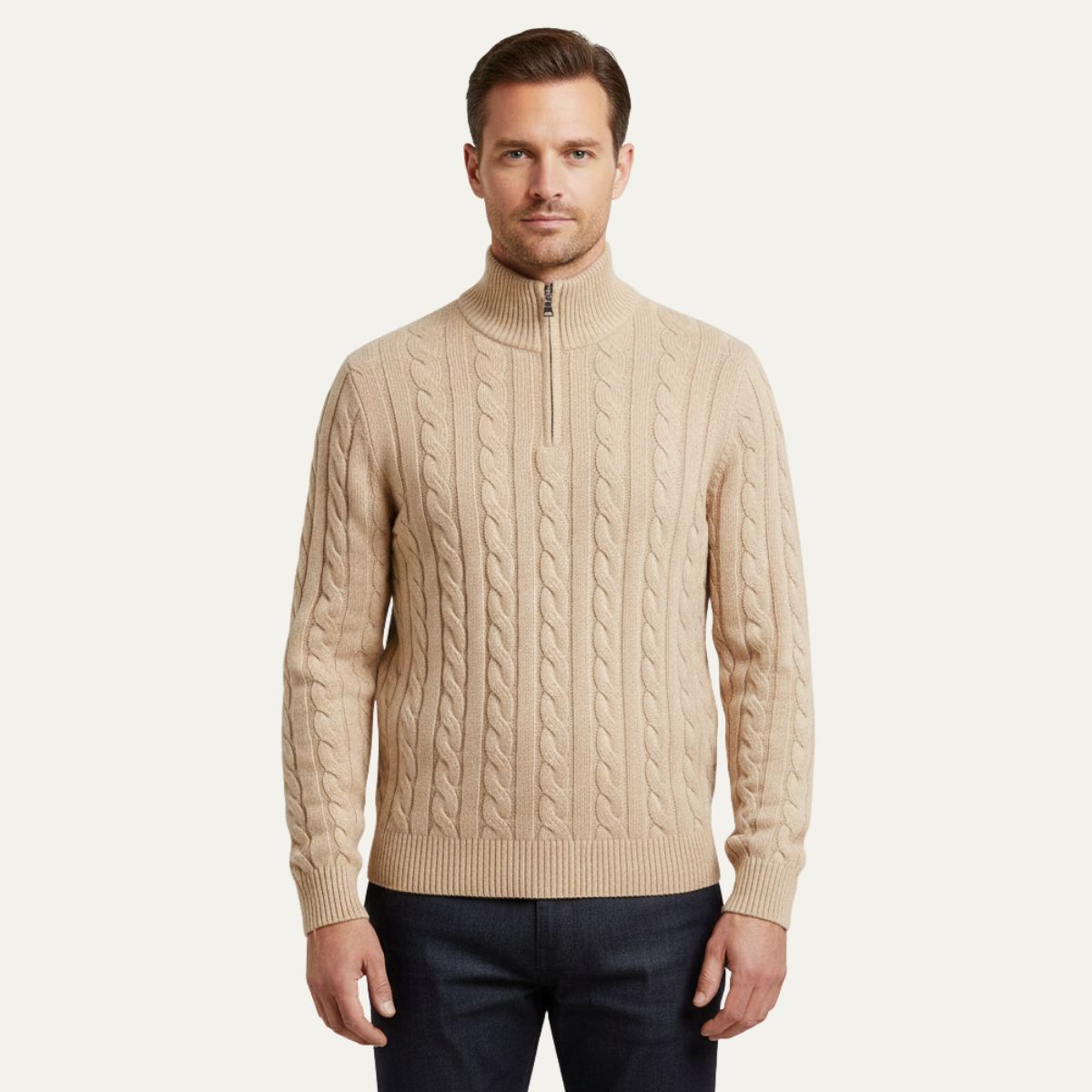 Men's Merino Wool Half Zip Sweater