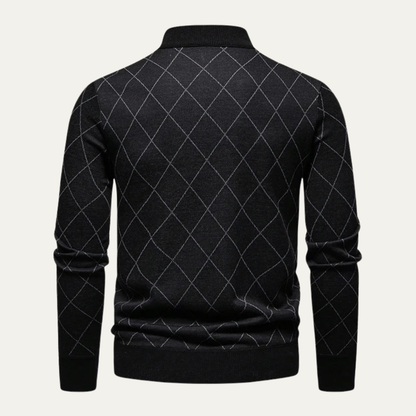 Men's Half Zip Knit Sweater Black