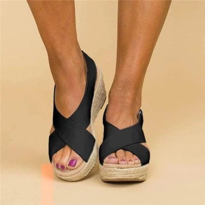 Comfortable Wedge Sandals Women's Cross Strap Shoes