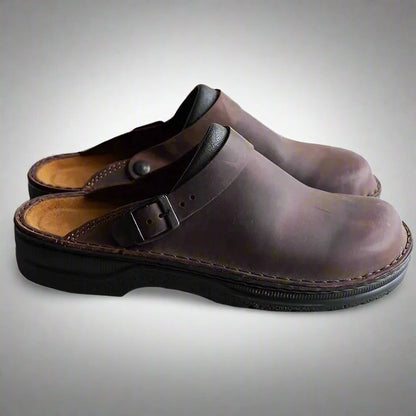 Unisex Leather Slip On Clogs