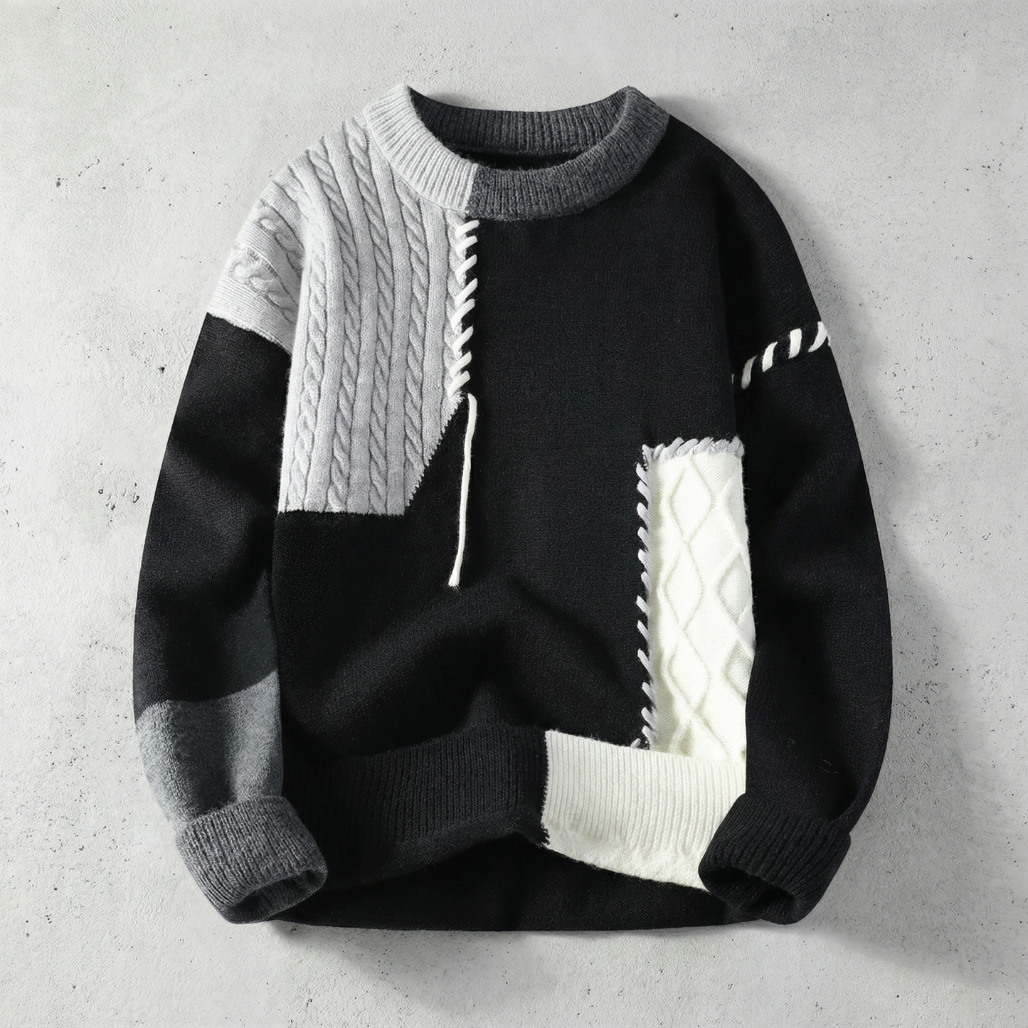 Lorenzo Men's Patchwork Sweater - VibreMode