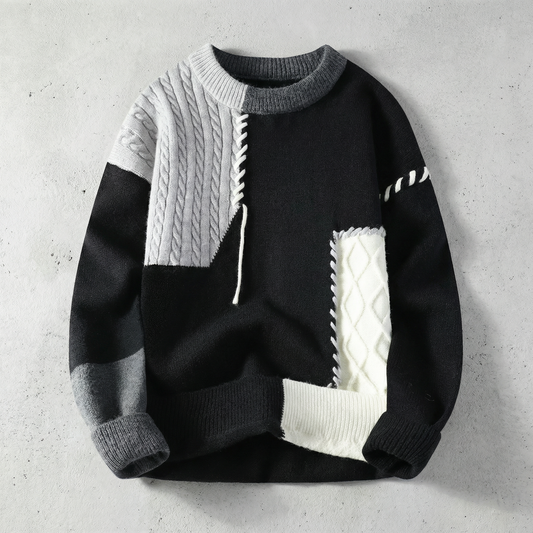 Lorenzo Men's Patchwork Sweater - VibreMode