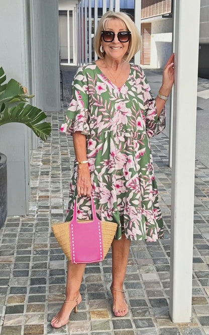 Casual Graphic Sleeve Dress