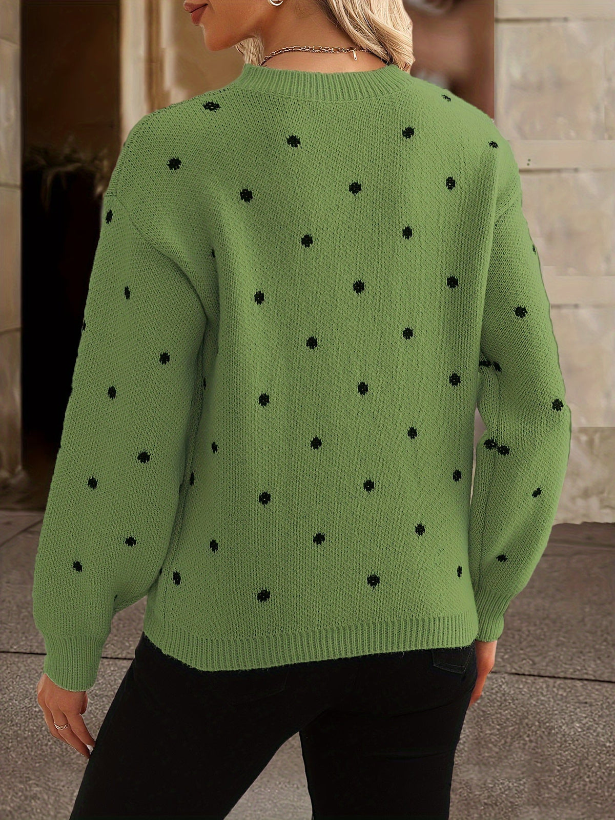 Women's Polka Dot Sweater Casual Knit