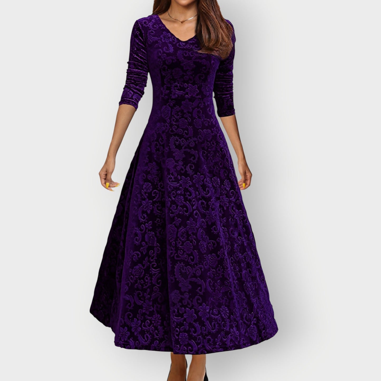 Luxurious Soft Midi Velvet Dress