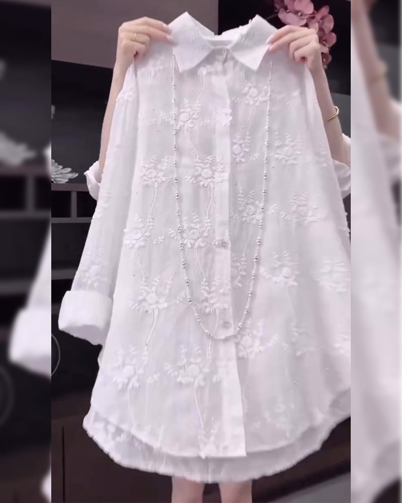 Women's Floral Shirt Dropped Shoulders