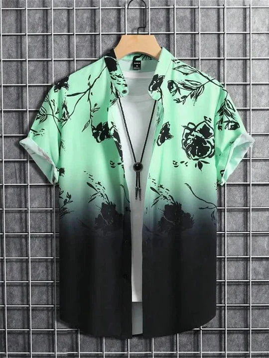Men's Hawaiian Shirt 3D Flower Print Vibrant