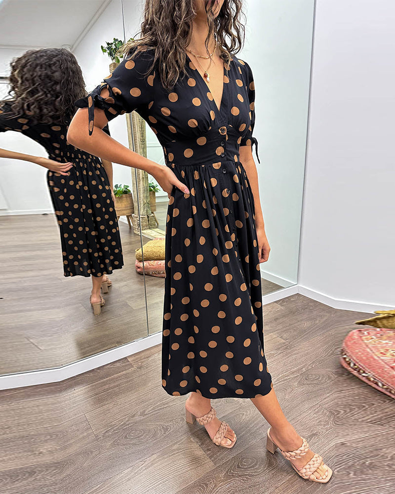 Stylish Dot Pattern Women's Dress