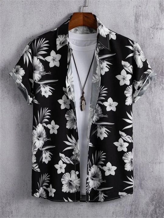 Men's Hawaiian Shirt 3D Flower Print Vibrant