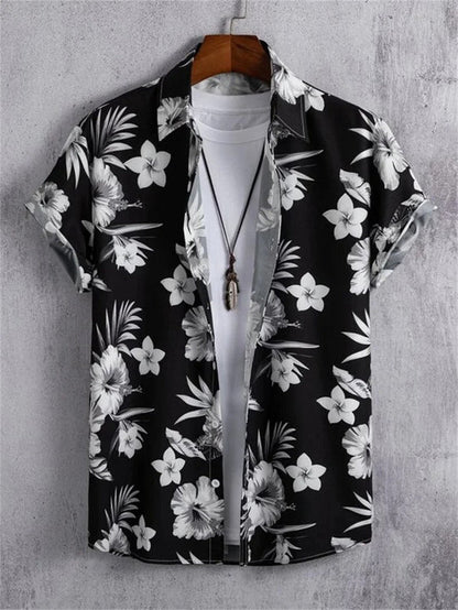 Men's Hawaiian Shirt 3D Flower Print Vibrant