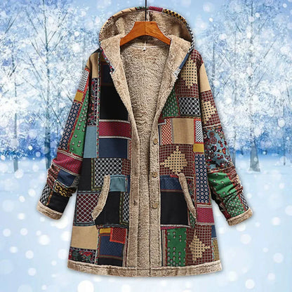 Women's Fleece Hooded Jacket Warm