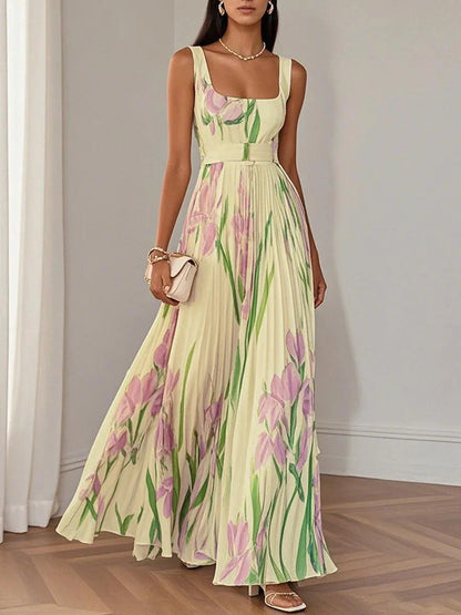 Elegant Flowy Floral Long Dress