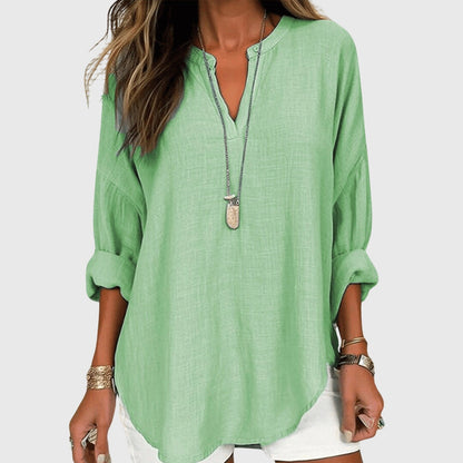 Relaxed Fit Women's Long Sleeve Everyday Shirt