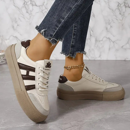 Retro Inspired Women's Platform Trainers Contrast Details