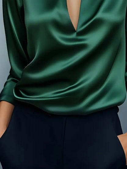 Luxury Soft V-Neck Satin Top