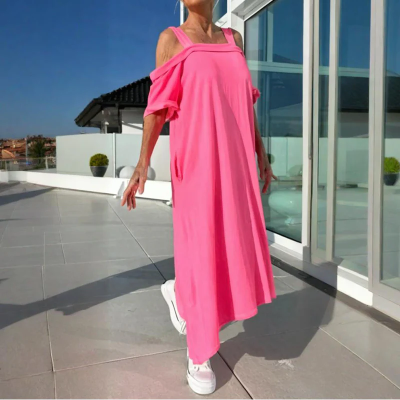 Relaxed Fit Off Shoulder Summer Dress