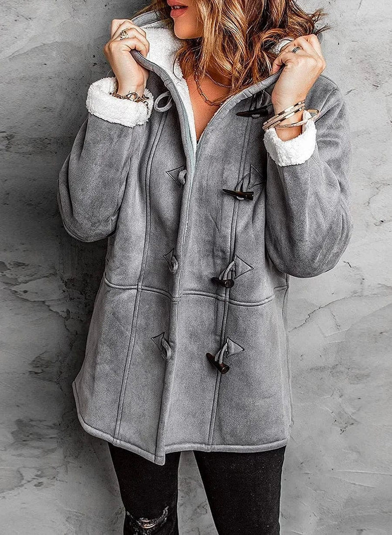 Soft Premium Hooded Coat in Faux Cashmere