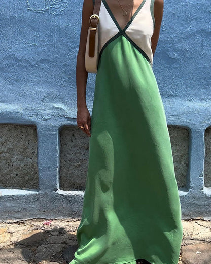 Fashionable Crew Neck Multicolor Dress