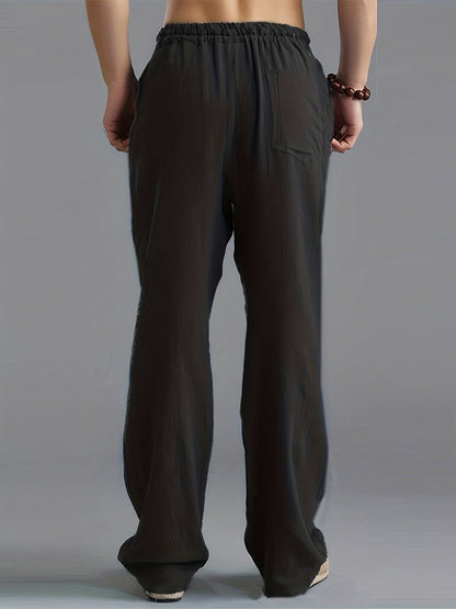 Men's Linen Pants Breathable Beige