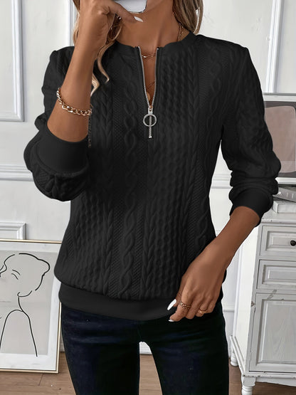 Stylish Zip Front Knitted Sweater