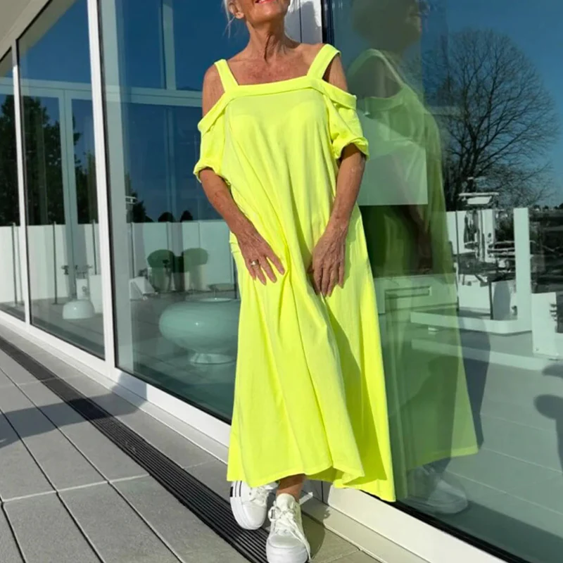 Relaxed Fit Off Shoulder Summer Dress
