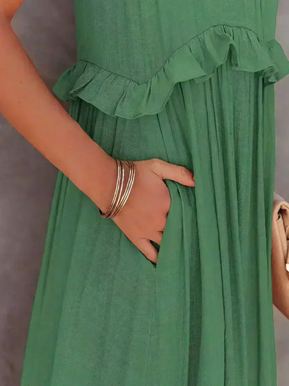 Women's Ruffle Sleeveless Dress
