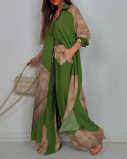 Women's Two Piece Cropped Wide Leg Outfit