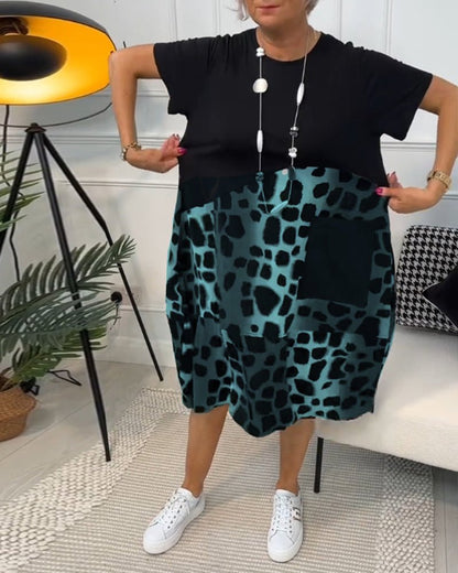 Comfortable Floral Midi Dress with Pockets