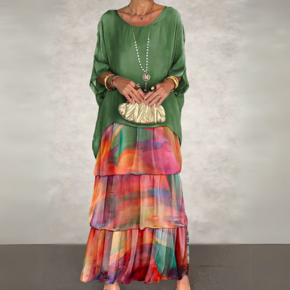 Women's Tiered Maxi Dress Skirt - VibreMode