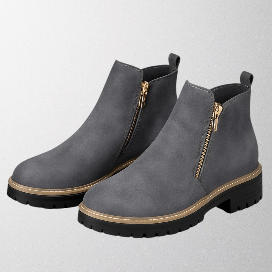 Women's Boots Side Zip Rounded Toe