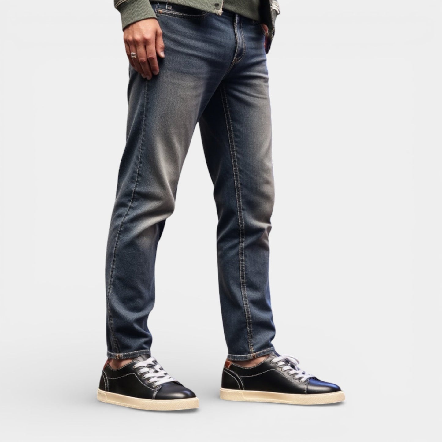 Men's Synthetic Leather Casual Sneakers Low Top Shoes