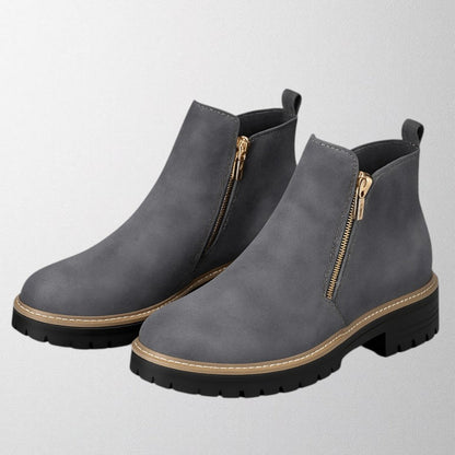 Comfortable Women's Side Zip Round Toe Shoe