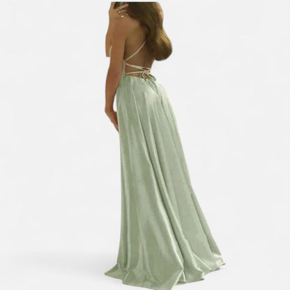 Elegant Satin Split Maxi Dress for Women