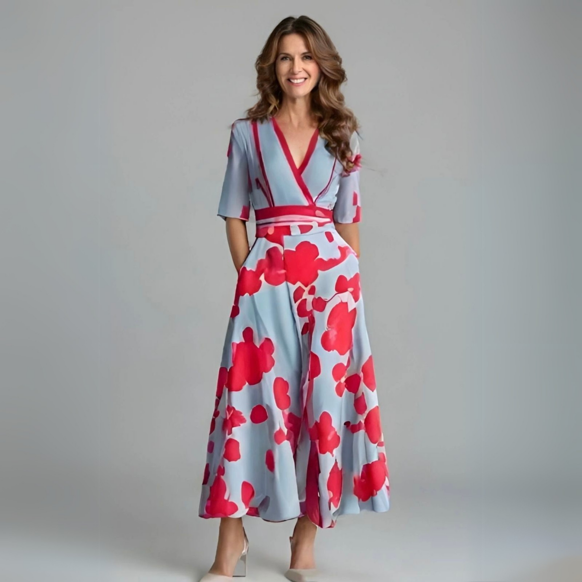 Beautiful Floral Midi Dress - VibreMode