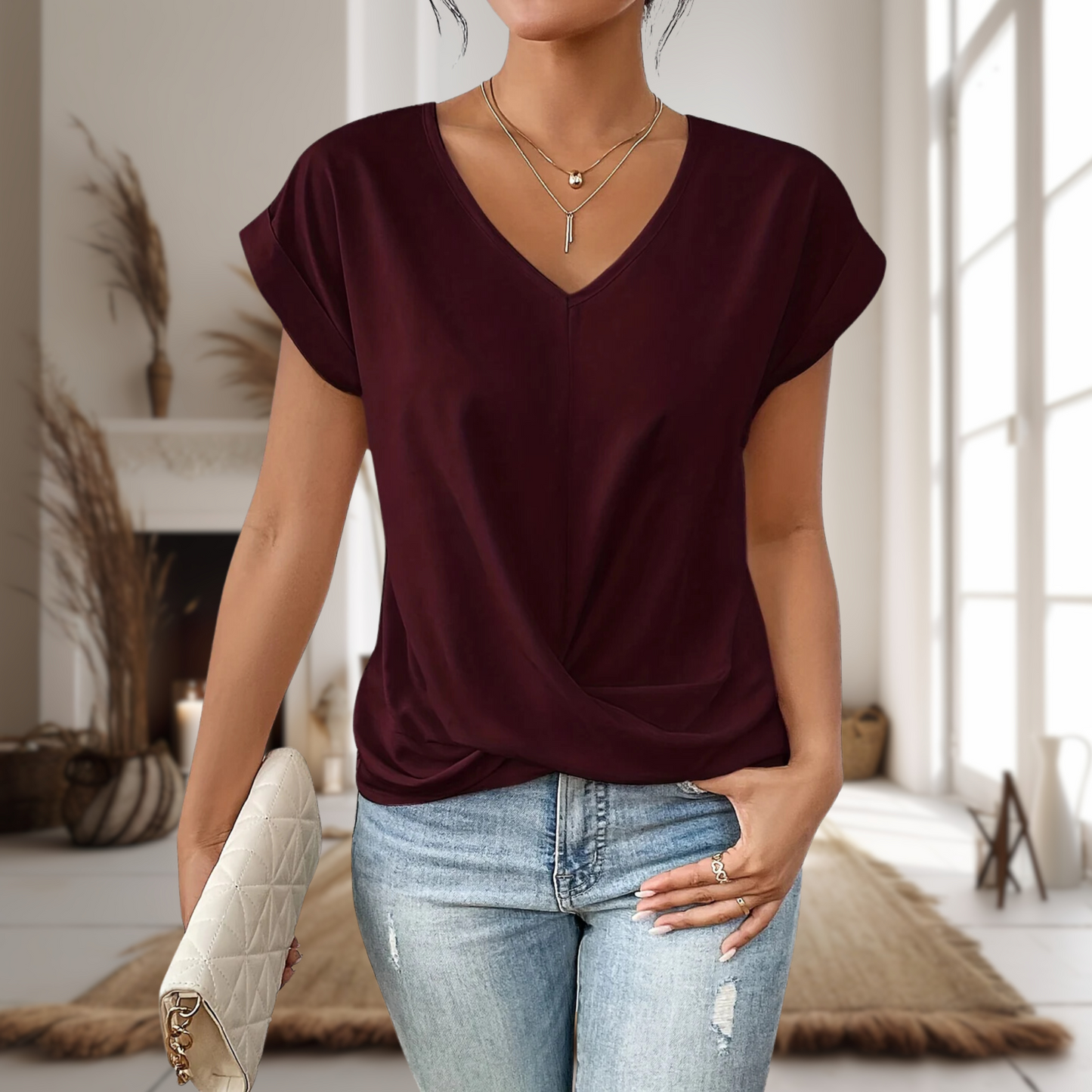 Women's Sweetheart Neck T-Shirt Casual - VibreMode