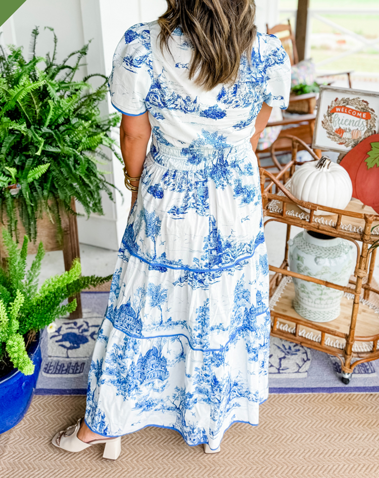 Elegant Floral Floor Length Dress