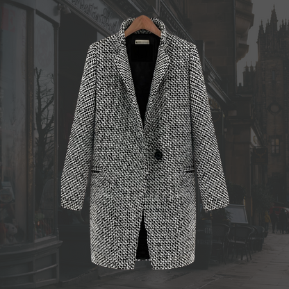 Women's Coat Defined Lapel Neckline - VibreMode