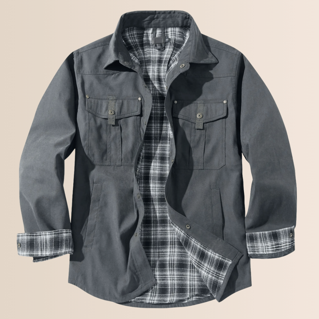 Men's Plaid Flannel Jacket - VibreMode