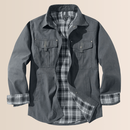 Men's Plaid Flannel Jacket - VibreMode