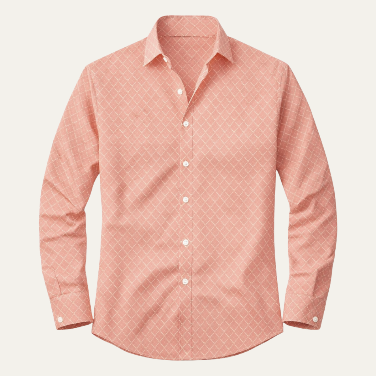 Men's Slim Fit Geometric Print Dress Shirt - VibreMode